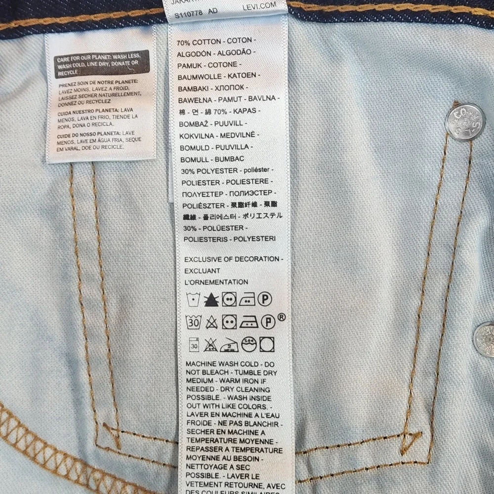 Levi's 505‎ Regular Fit Jeans Mens Size W38 L32 Dark Wash Denim Straight Leg NWT